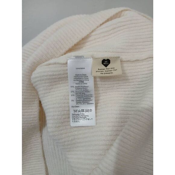 Madewell womens xl square neck soft wool ivory cream sweater - Picture 6 of 7